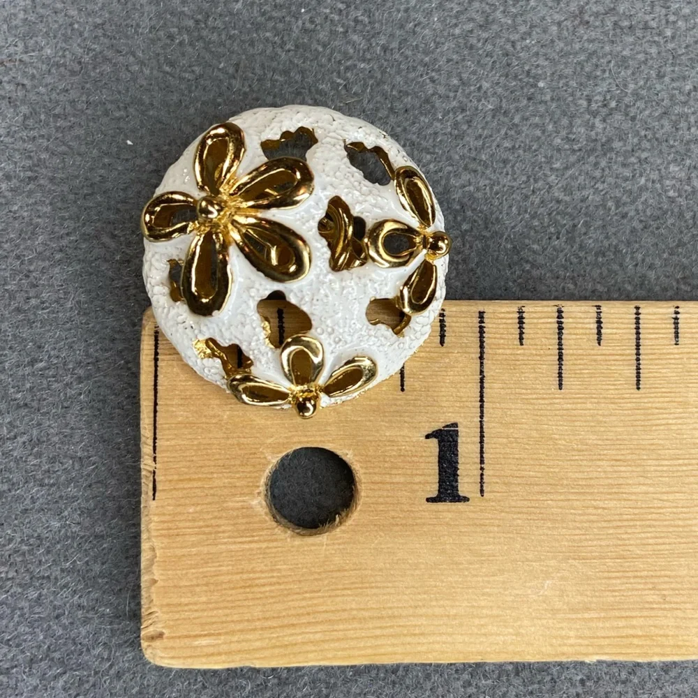 Trifari‎ Earrings and Brooch white and gold