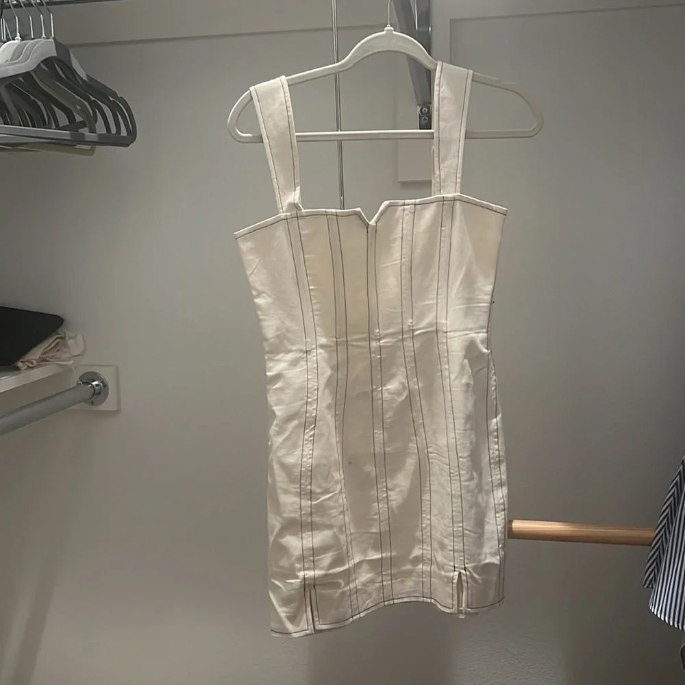 ASOS designs cream dress with black stitching size 4