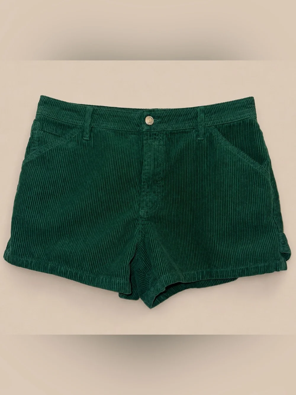 Indigo Rising Emerald Green Corduroy Shorts Women’s Size 11/30 Y2K Low Rise