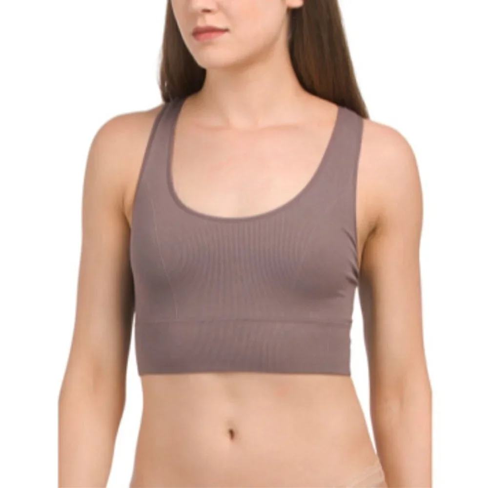 MAIDENFORM Seamless Lounge Bra Large Sparrow (Purple Brown) NWT‎