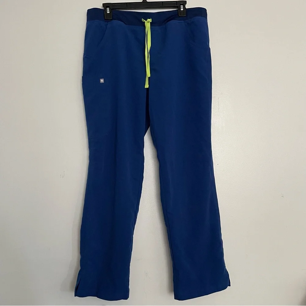 Women’s FIGS Kade Cargo Scrub Pants Electric Blue 2081 Size Large