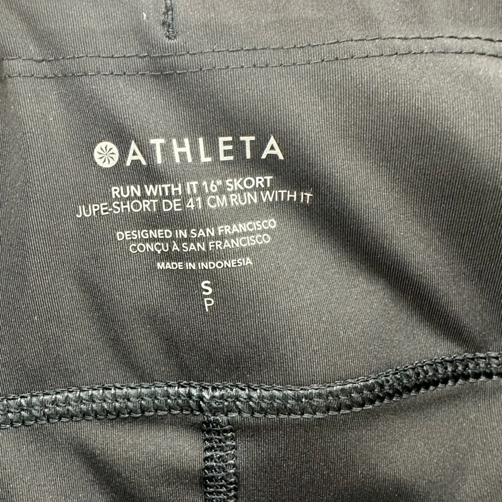 Athleta‎ Skort Womens Small Black Run With It 16 Inch Running Built-In Shorts