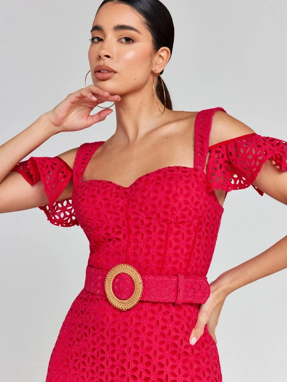 NADINE MERABI ruffles buckle