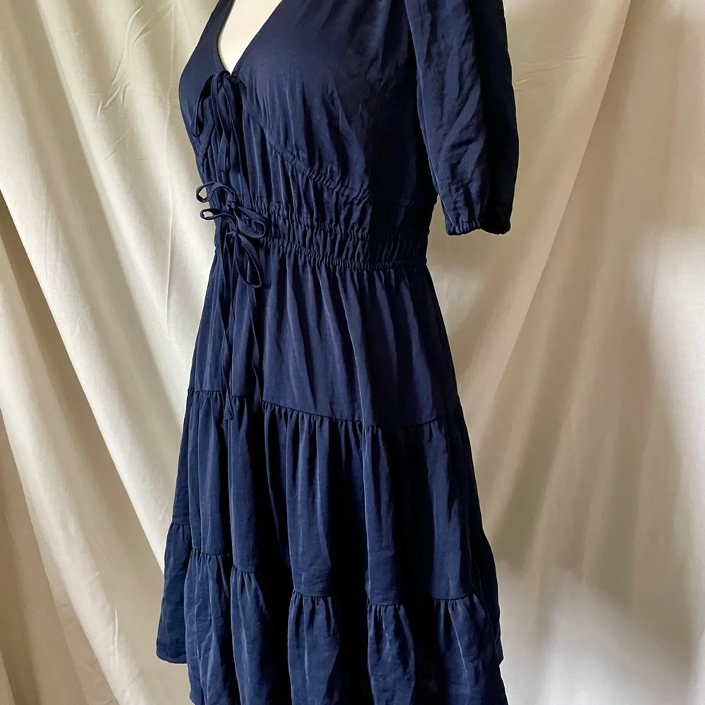 GAP Navy Blue Tiered Midi Dress