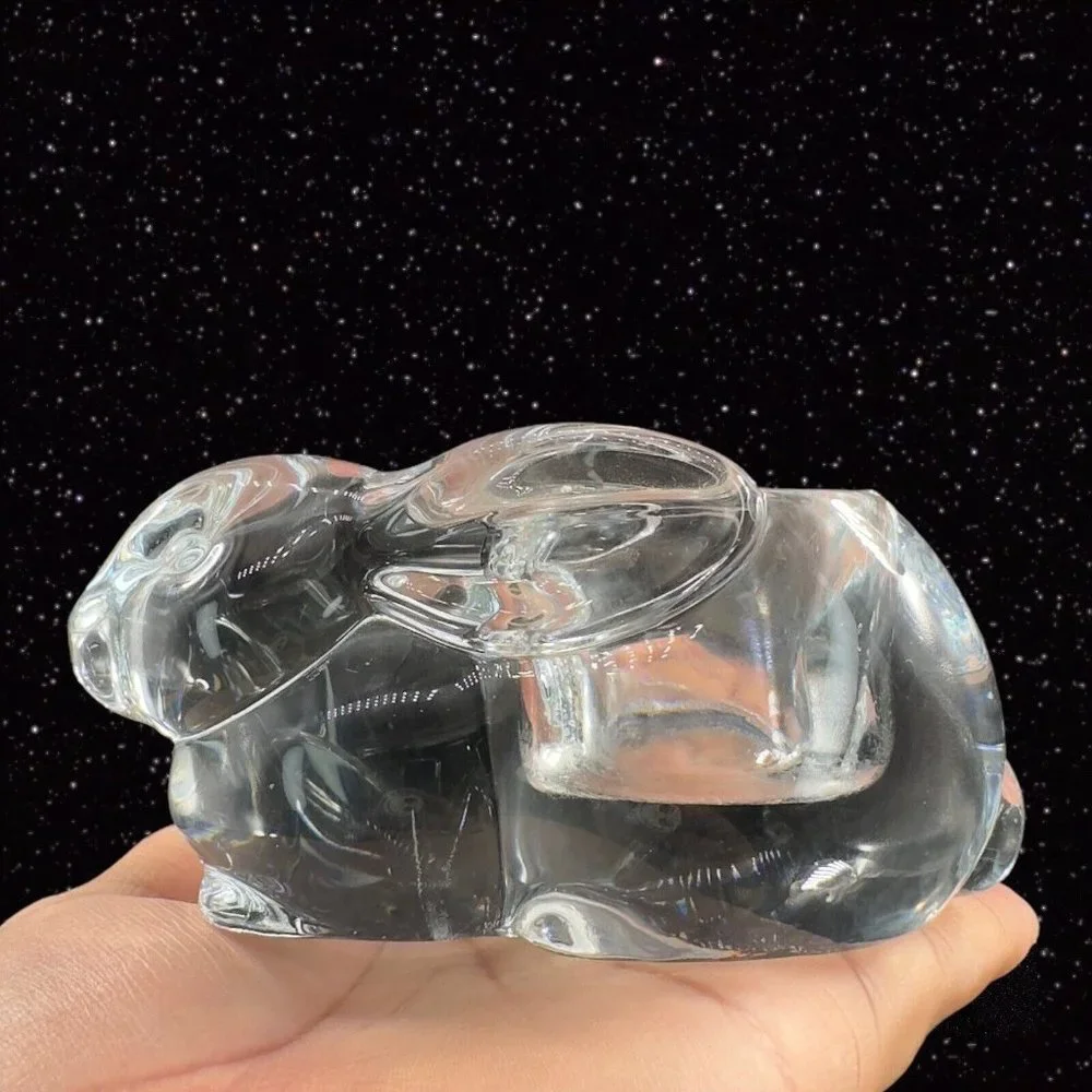 Glass Bunny Votive clear bunny