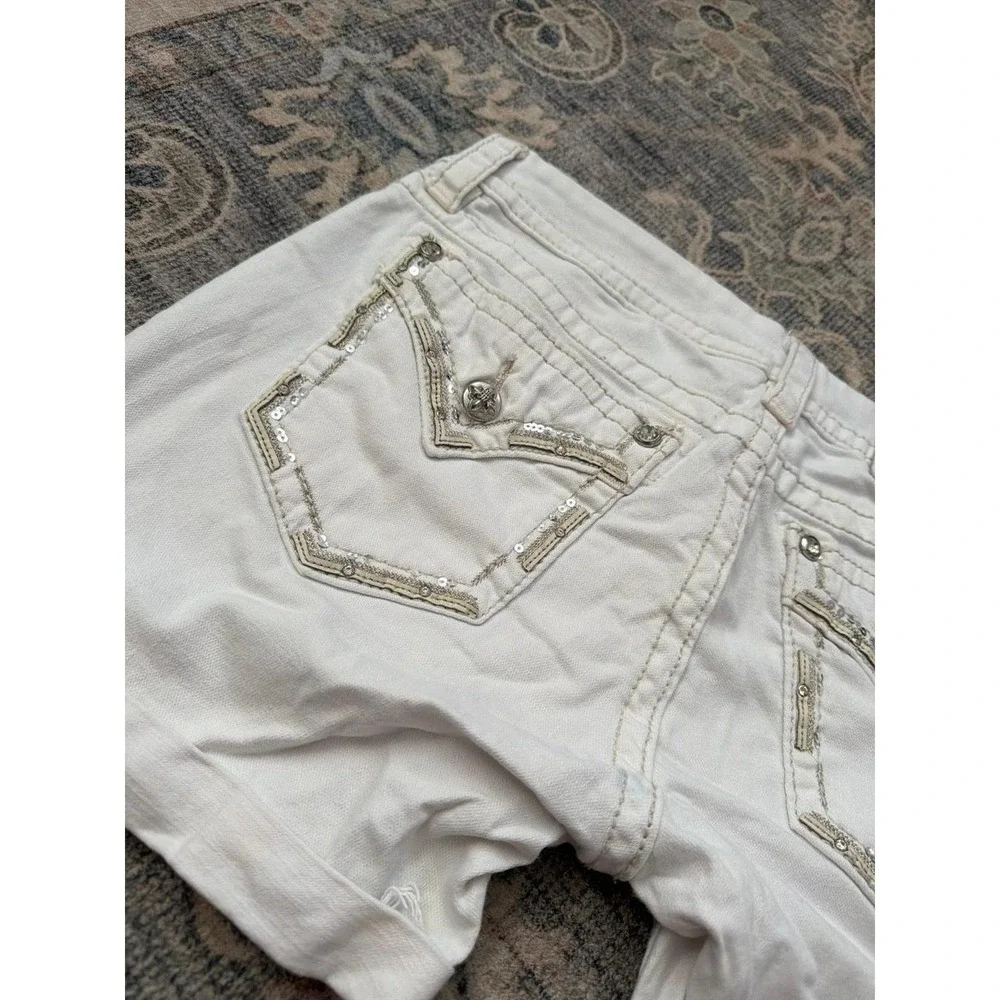 Miss Me Signature Crop Shorts White