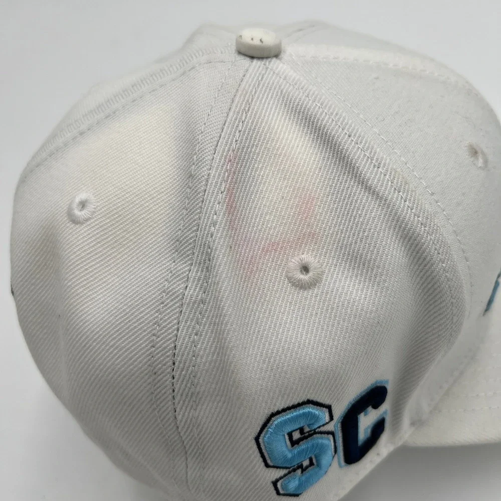 Pro Standard Spelman College HBCU Snapback Hat White Blue Wool Leather Button