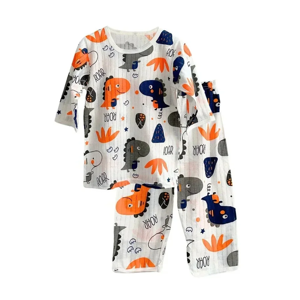 NWT Cute Boys Sleep N' Play Long Sleeve Top & Pants Pajamas Set Dinosaur Roar 3T