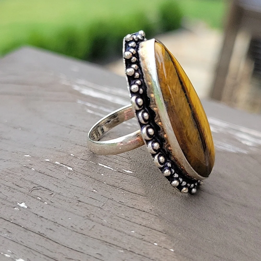Tigers Eye Sterling Ring