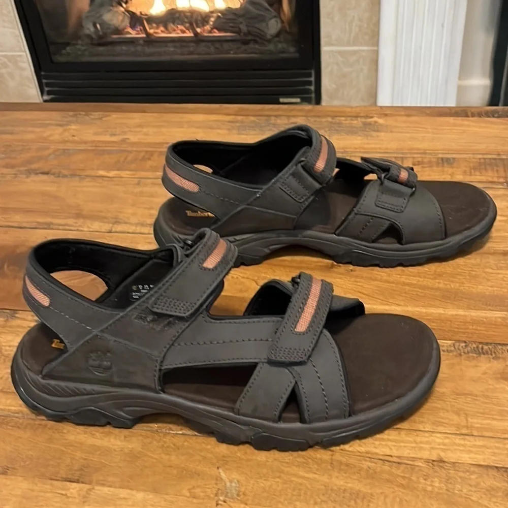 TIMBERLAND water sandals, size 12, Velcro straps, brown, in very good condition