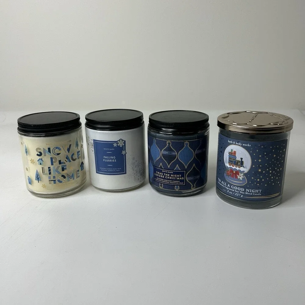 Bath & Body Works Candles Winter Snow Christmas 7oz Lot Of 4 Falling Flurries