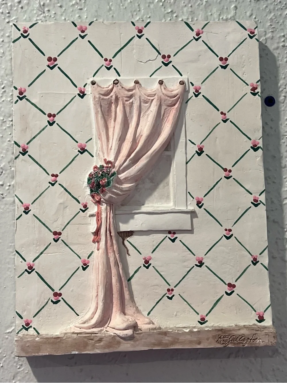 Vintage Summer Breeze Faded Wallpaper Wall Plaque Cottage Decor