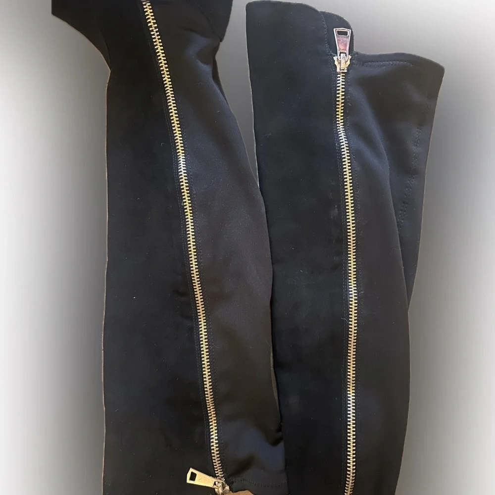 💫 BAMBOO Monterey-05 Over-The-Knee Boots - Women's Size 8 | Black Faux Suede 💫