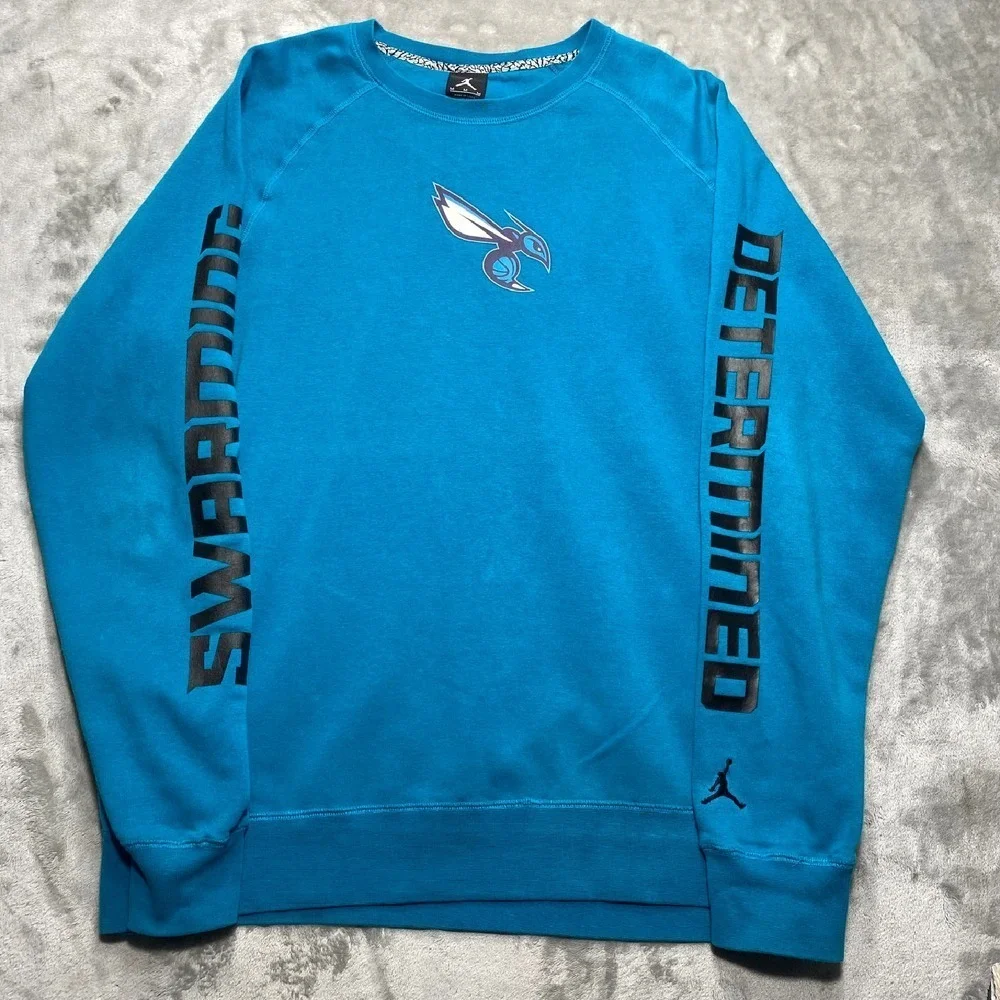 Nike Jordan Charlotte Hornets Sweatshirt M‎ Crewneck Pullover Jumpman