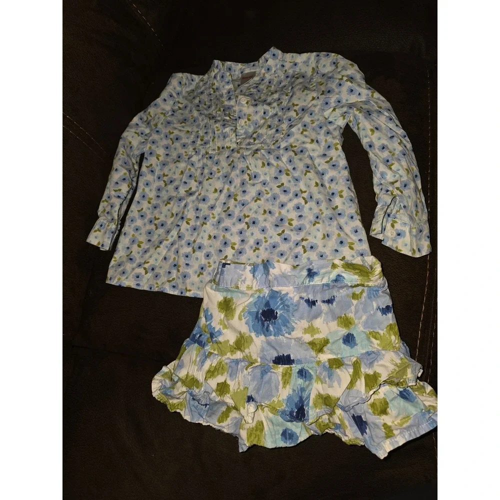 Gymboree‎ Malibu cowgirl floral top size 4 skort size 3