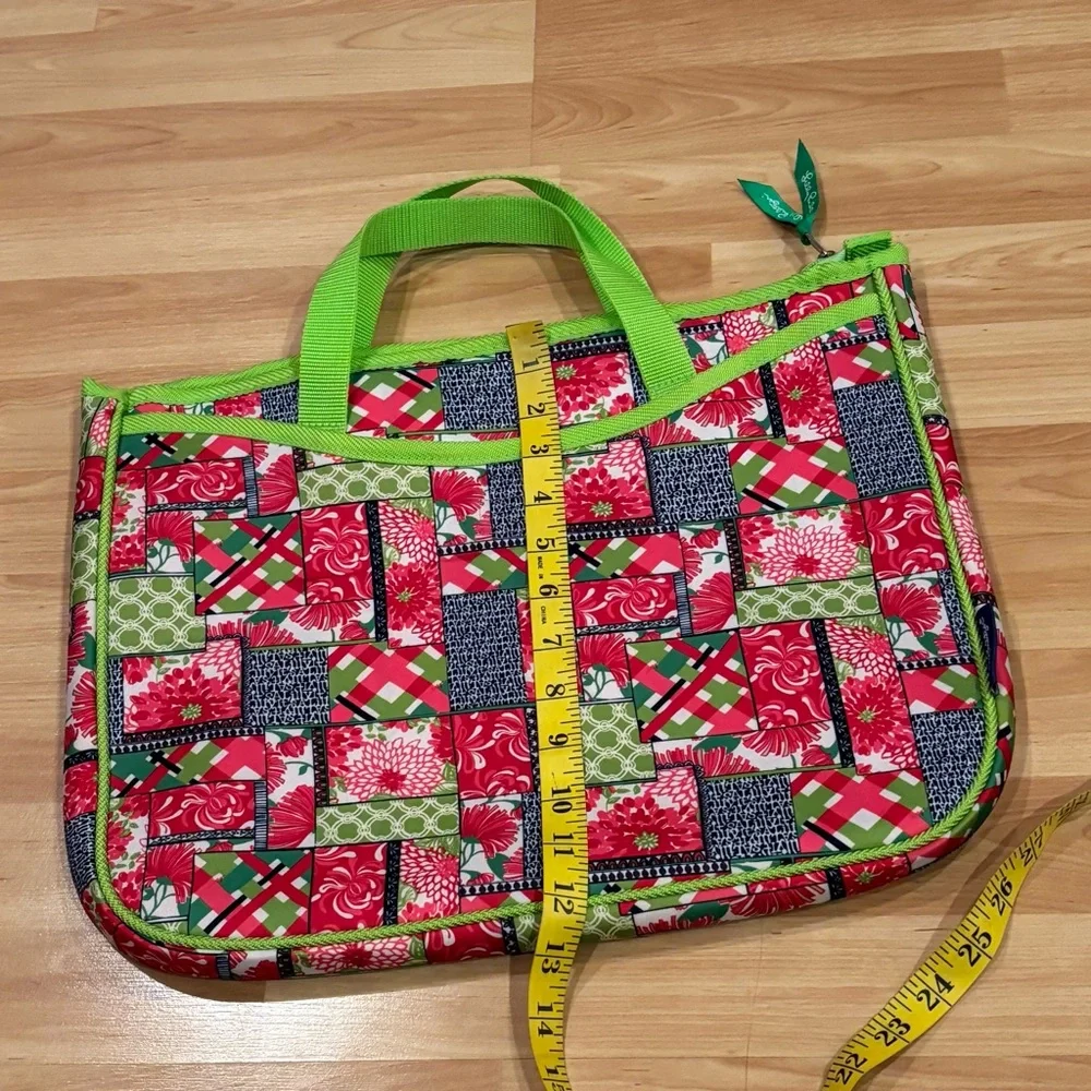 Lilly Pulitzer Patchwork‎ Laptop Bag with Green Accents