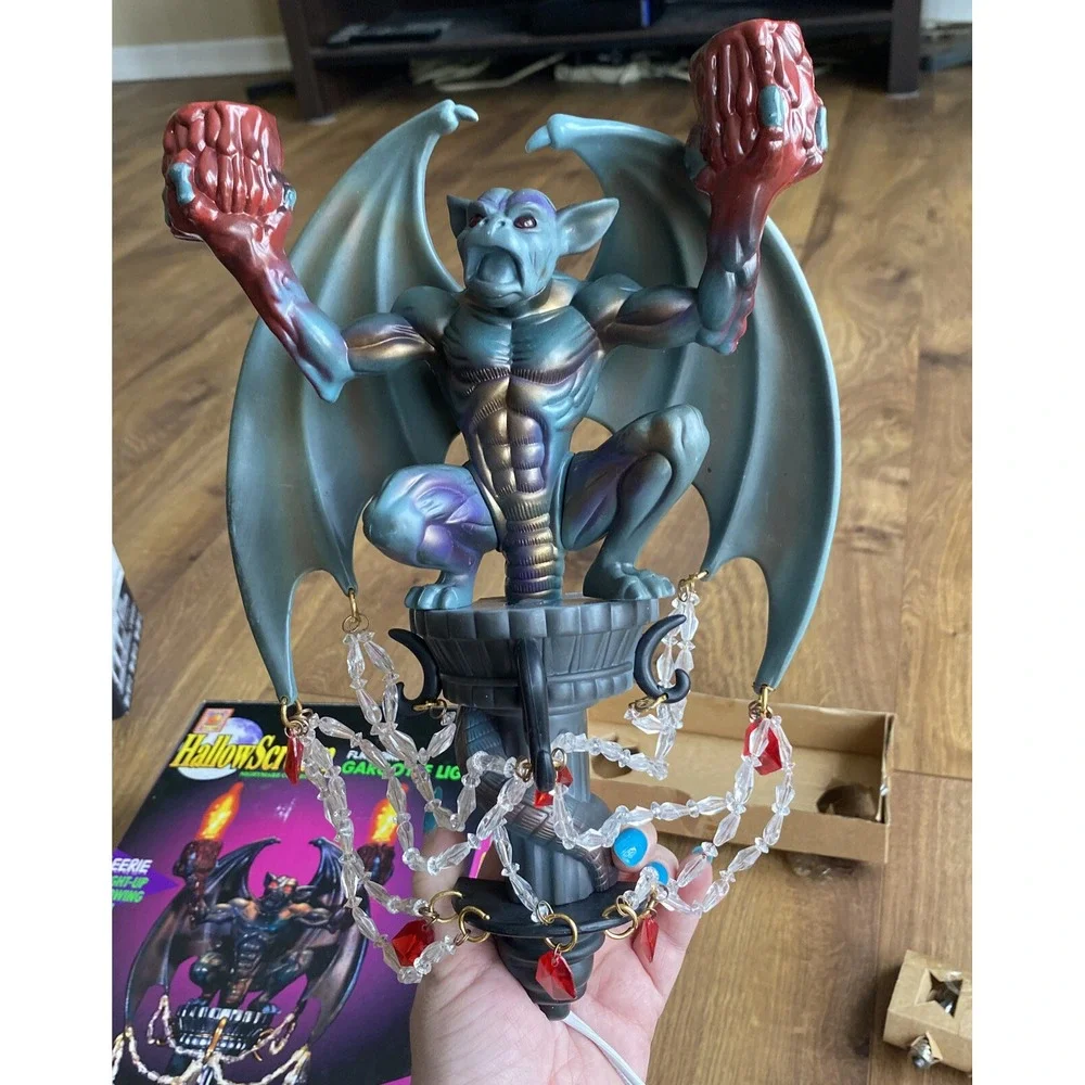 VINTAGE 1996 HallowScream Flickering Gargoyle Light w/ Bulbs WORKS‎ Halloween