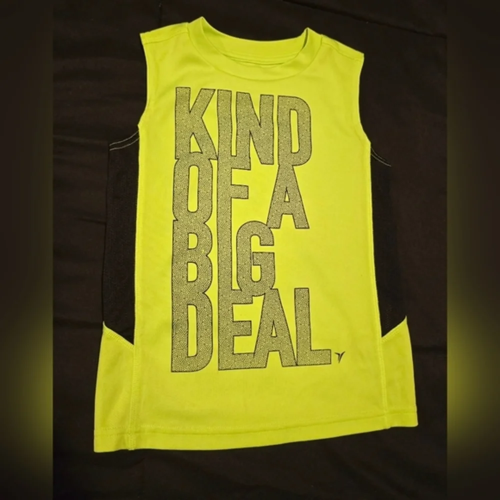 Old Navy Boy's Kind of a Big Deal Active Tank‎ top Neon Green Size 5T