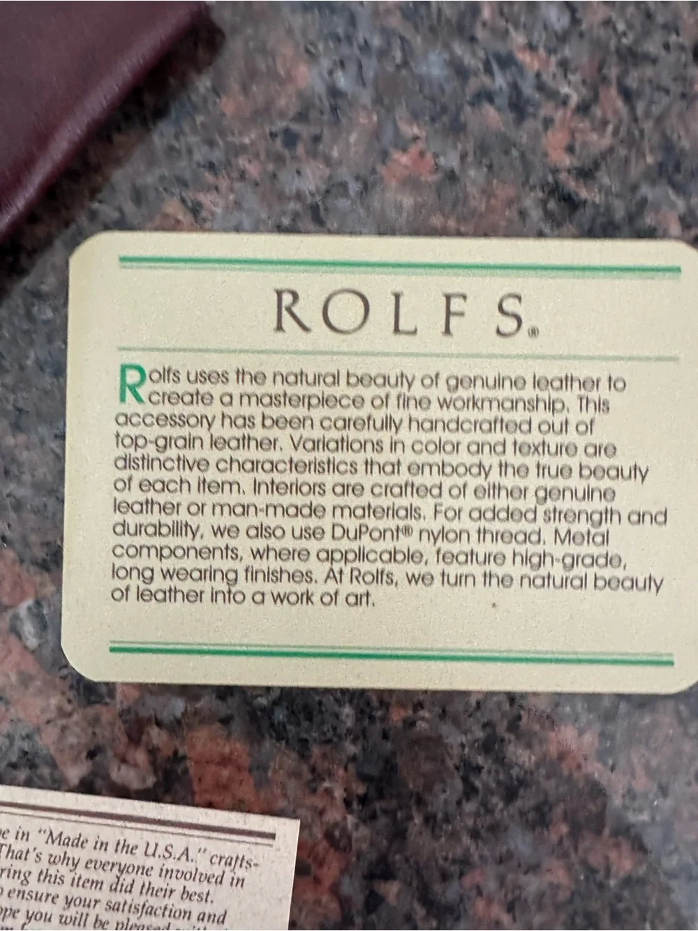 ROLFS Burgundy Leather wallet