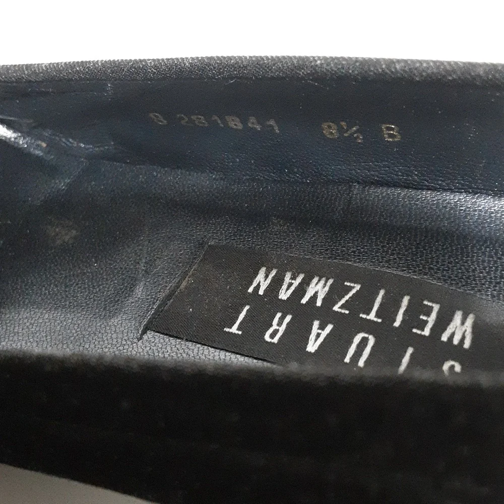 Stuart Weitzman Black Grayish Denim Platform‎ Heel