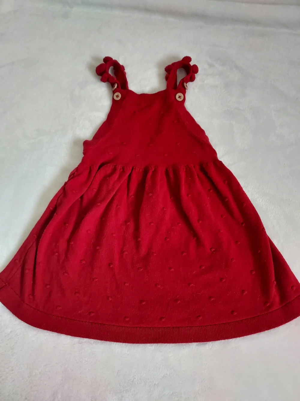 Carter's Red Dot Knit Jumper Dress 24mo Holiday Christmas Pictures Casual  Party