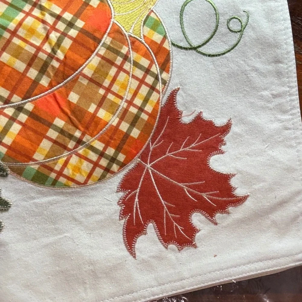 Harvest embroidered placemat