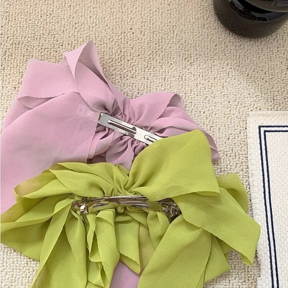 Oversized Green French Barrette Hair Clip