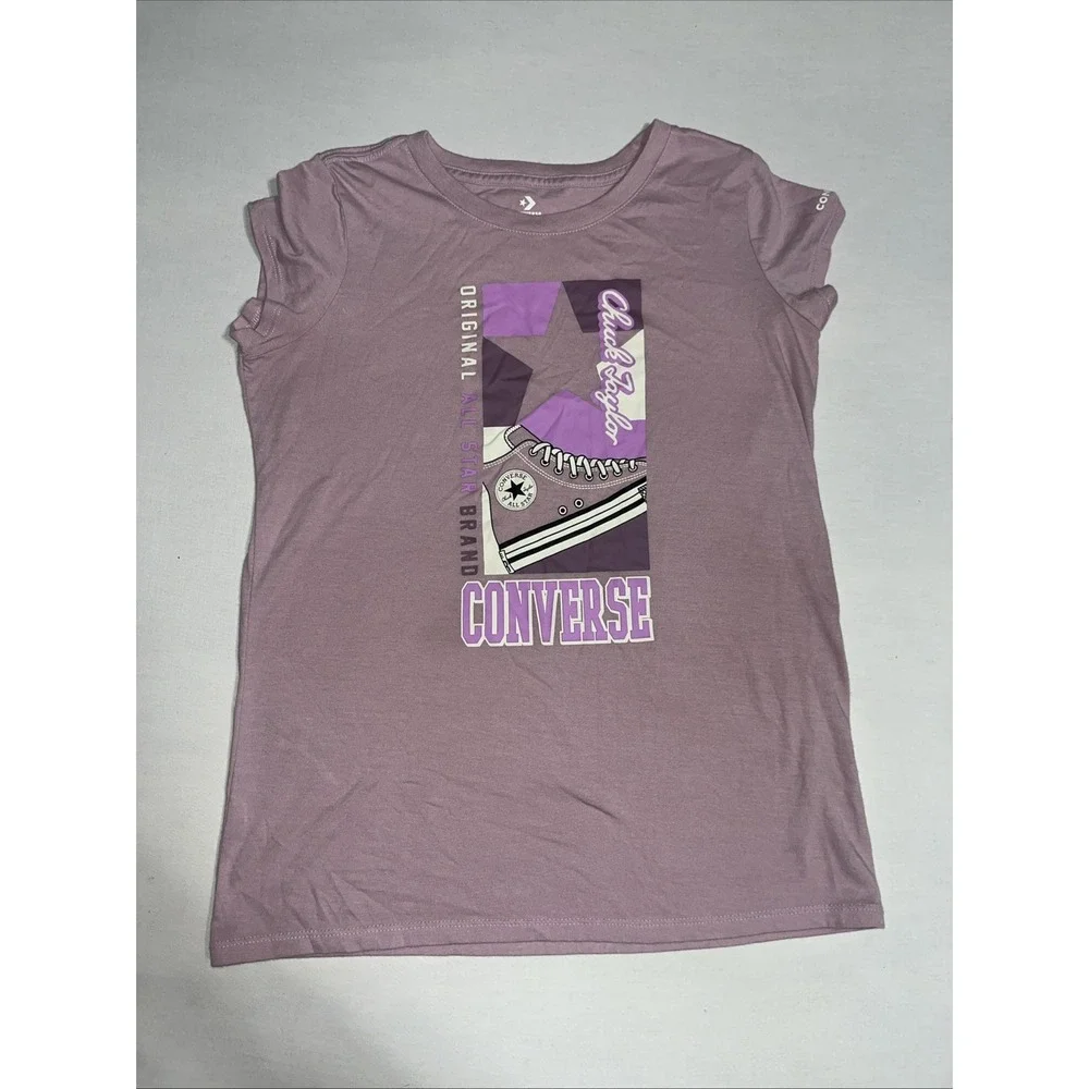 Converse Chuck Taylor All Star Graphic T-Shirt Youth XL Purple Short Sleeve