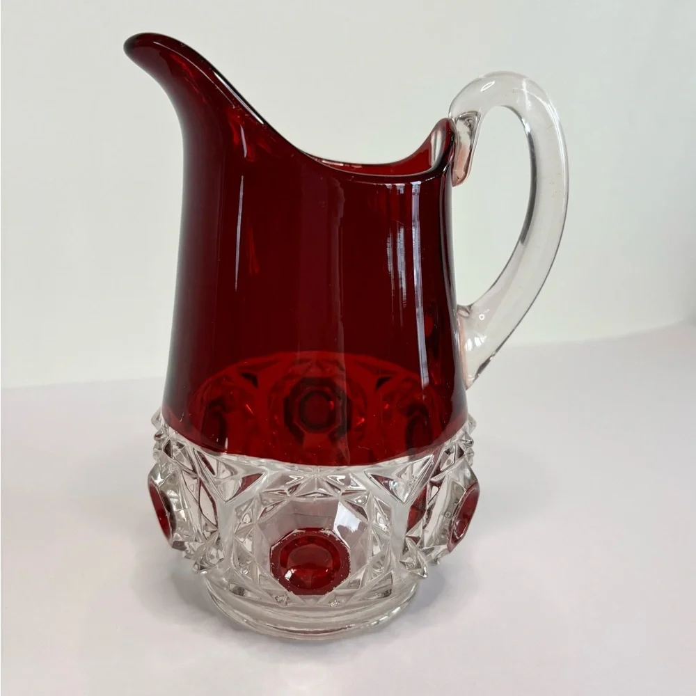 Antique EAPG Ruby Flash Glass Pitcher