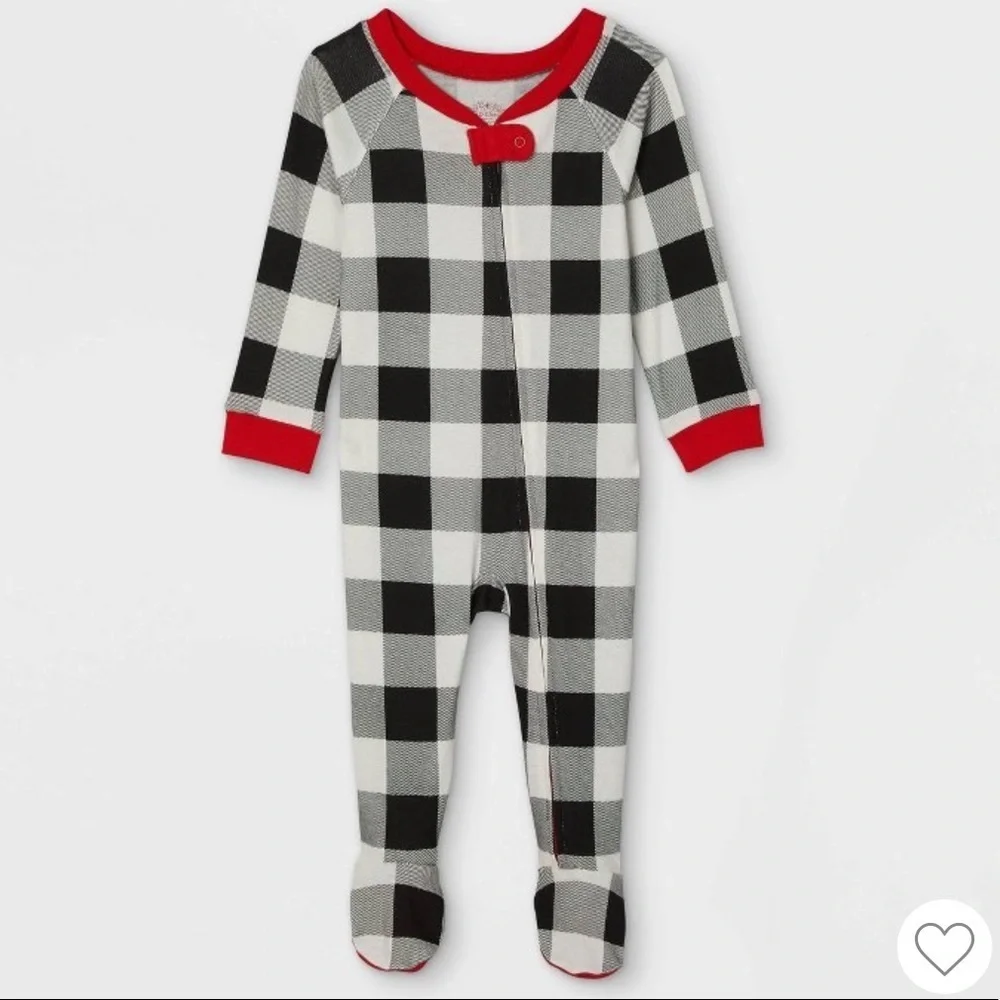 NWT‎ Baby  Buffalo Check Flannel Footed Pajama - Wondershop 6-9 months