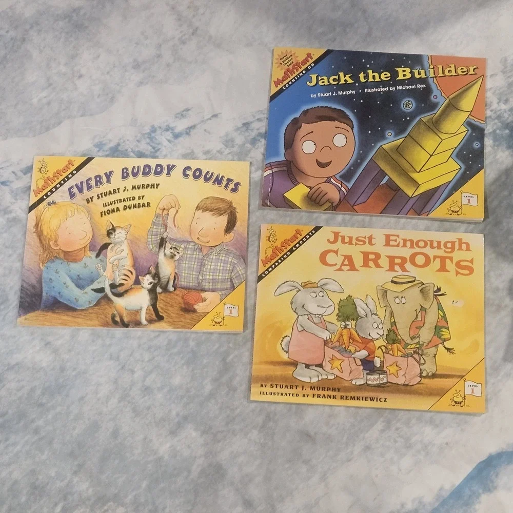 MathStart‎ Level 1 & 2 Book Lot Stuart J Murphy Homeschool Early Math 5 Books