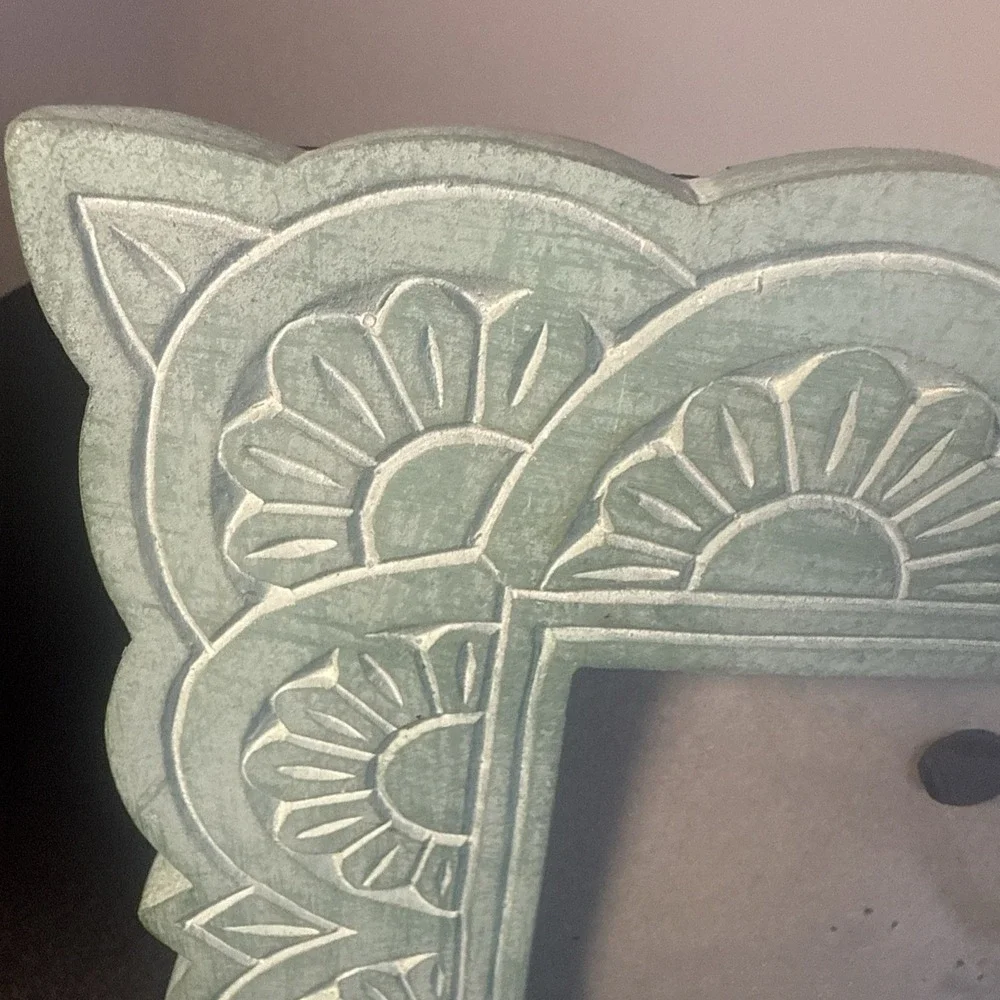 Sheffield Home‎ Southwestern Turquoise Colored Aztec Stone Carved 4x6 Frame