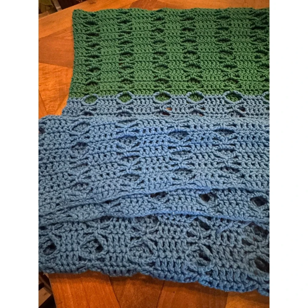 Handmade crochet throw