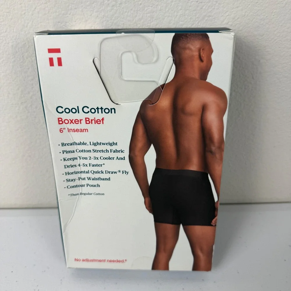 Tommy John‎ Boxer Briefs Mens S Cool Cotton 2pk Navy Black 6