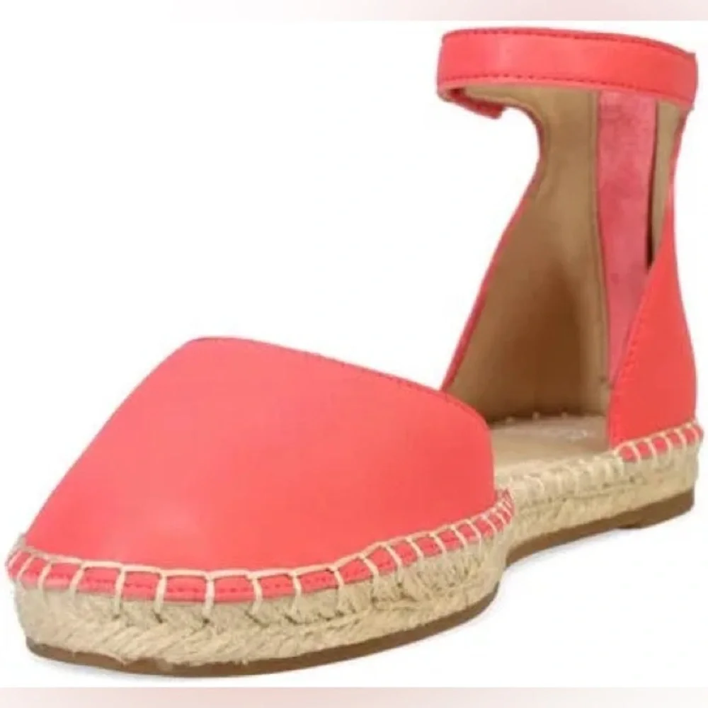 Eileen Fisher Lala Espadrilles  Size 8 Watermelon Red‎ Pink Leather