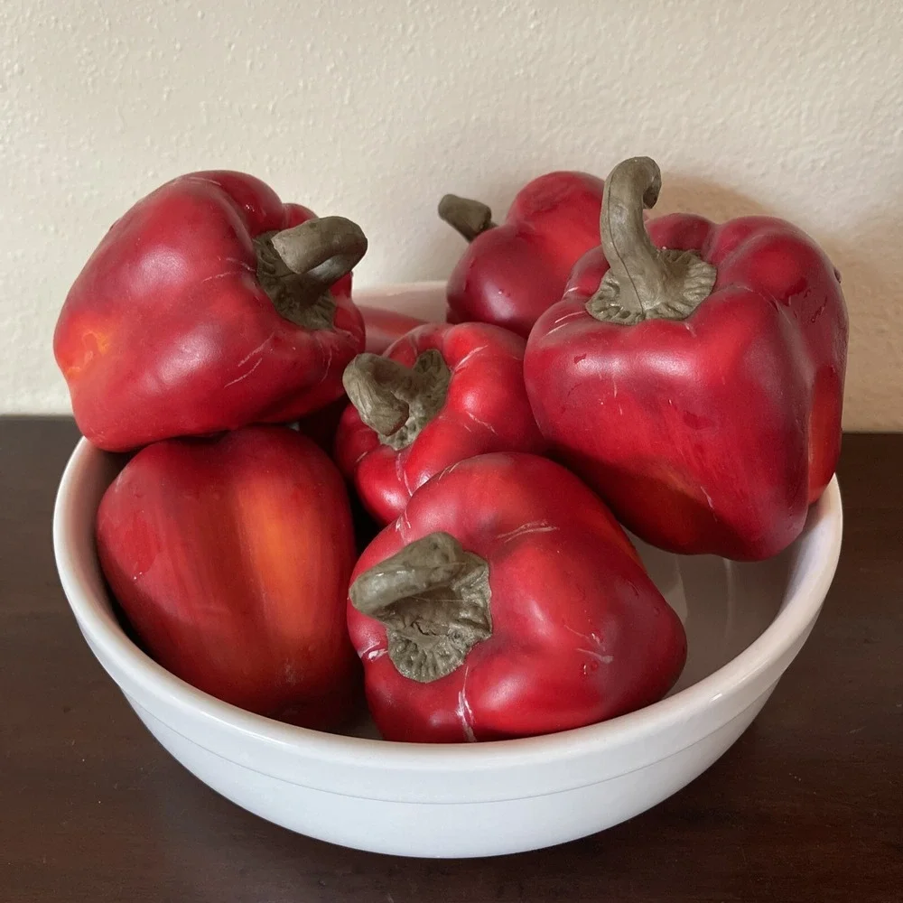 Vtg Artificial Faux Fake Vegetables Peppers Realistic Peppers Home Staging Prop‎