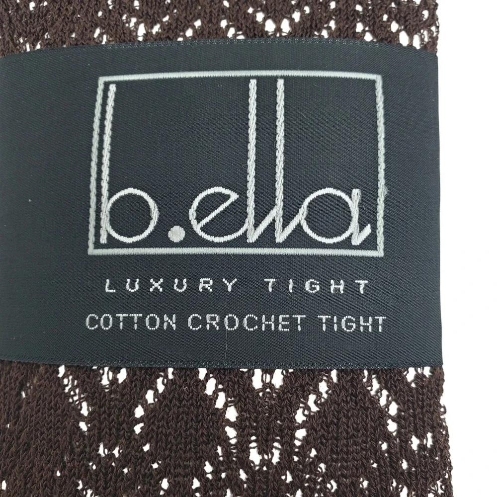 Luxury Cotton Crochet Tight Small Espresso Brown B.ella Codori Italian Hosiery