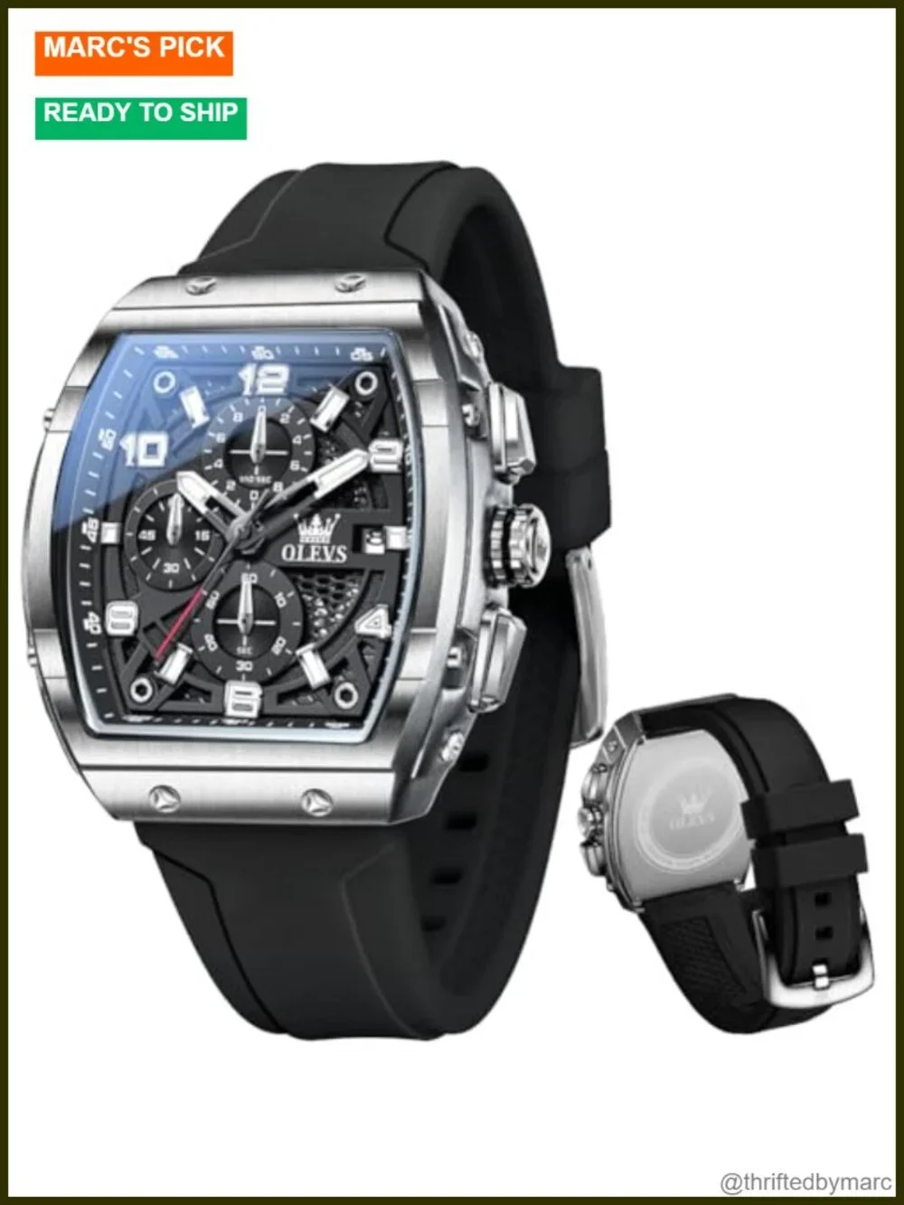 Chronograph Waterproof Luminous Silicone Strap Multifunction Business Watch