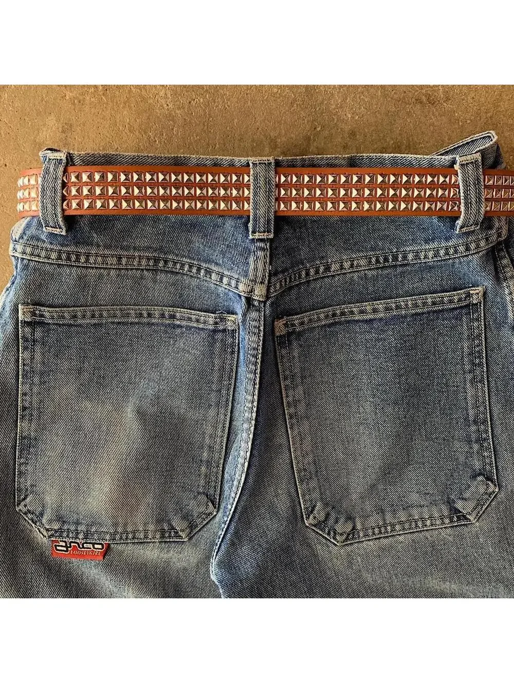 Diamond Studded brown essential belt. Y2k 2000s style. Fits a 30-36 inch waist.