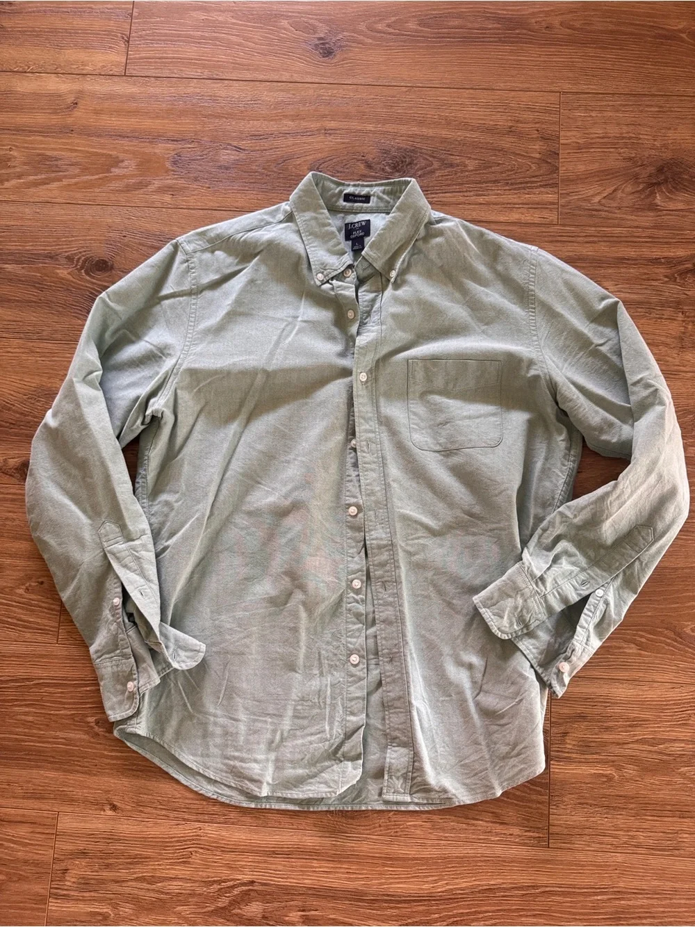 ⚡️ J Crew Flex Oxford Casual Shirt in Rugby Green White⚡️