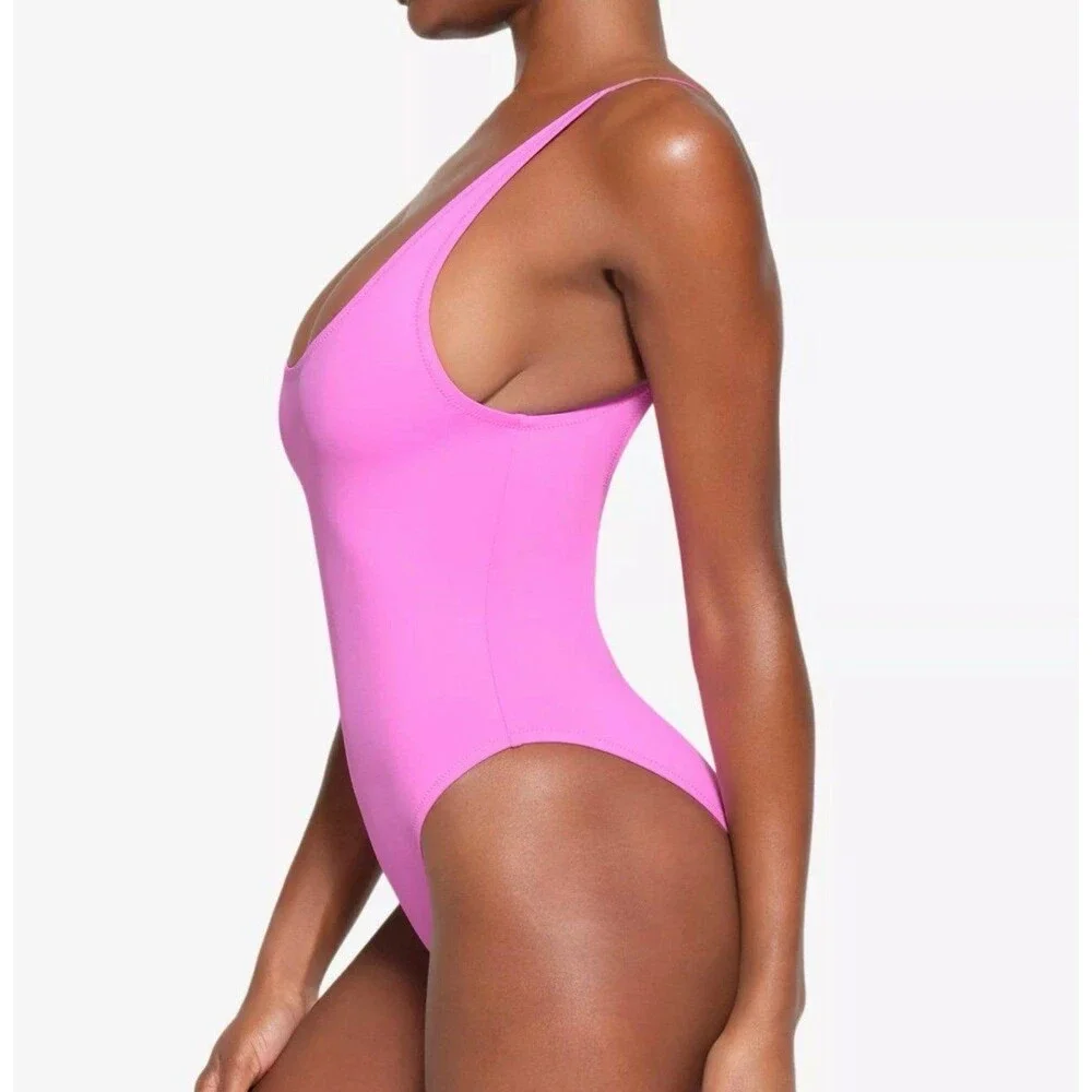 Skims Recycled Swim scoop neck one piece Neon  Orchid