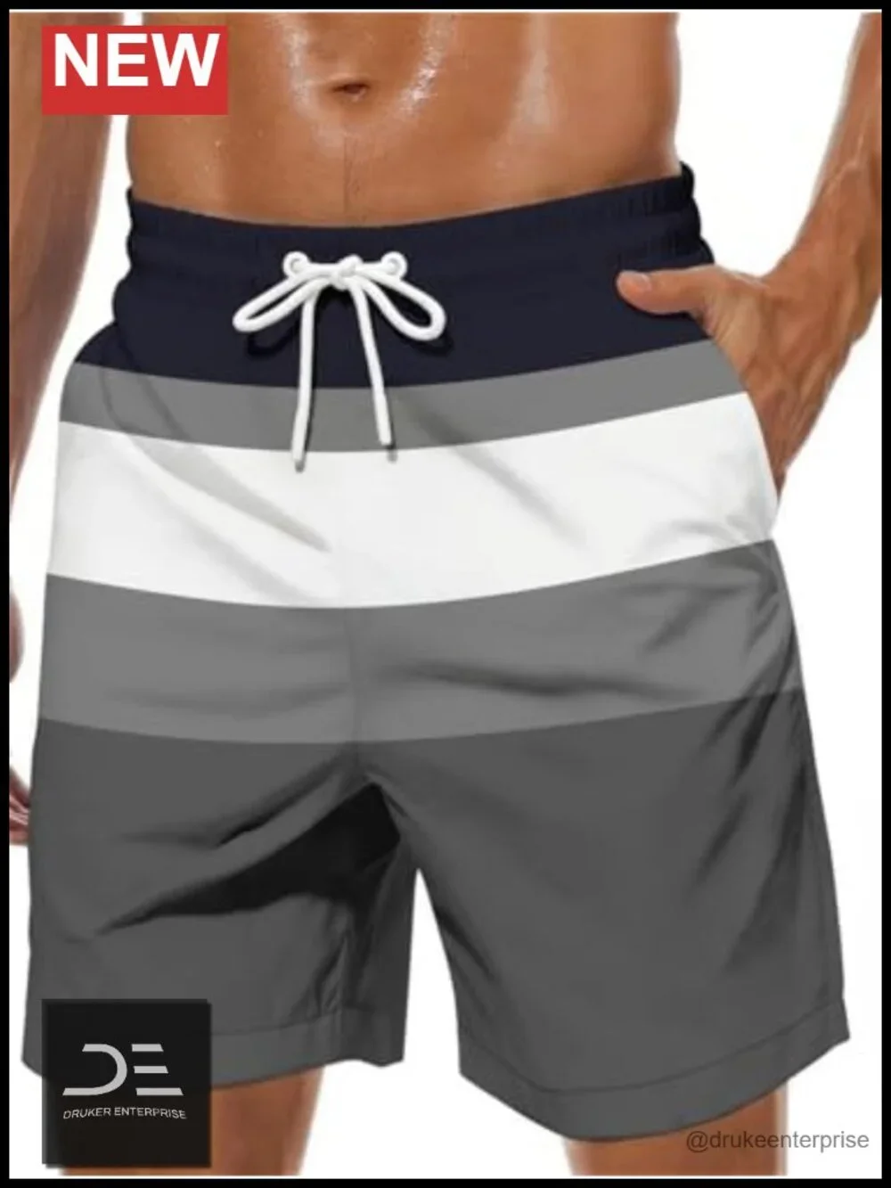 Men's Swim Trunks Board Shorts Mesh Lining 8 Inch Inseam Quick Dry Bathing Suit