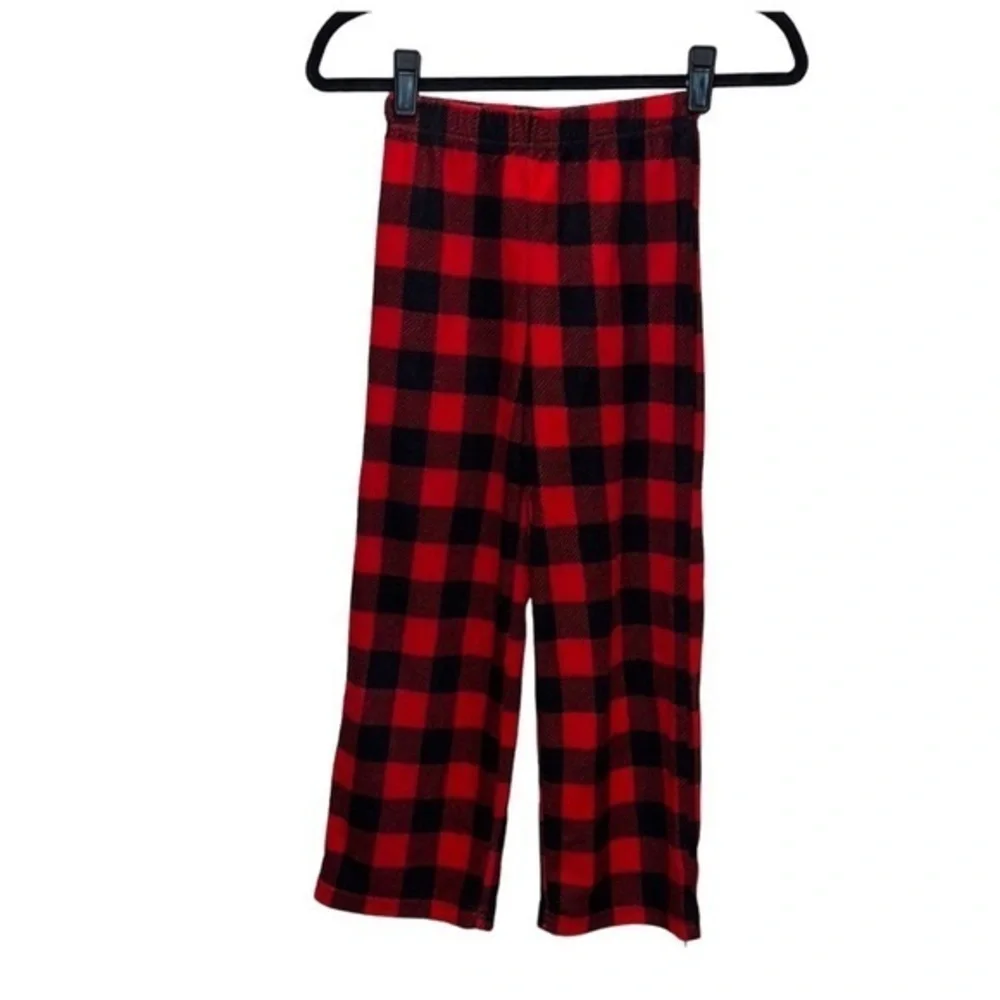 Hanes Kids Girls Boys Super Soft Buffalo Plaid Buffalo Check fleece lounge pants