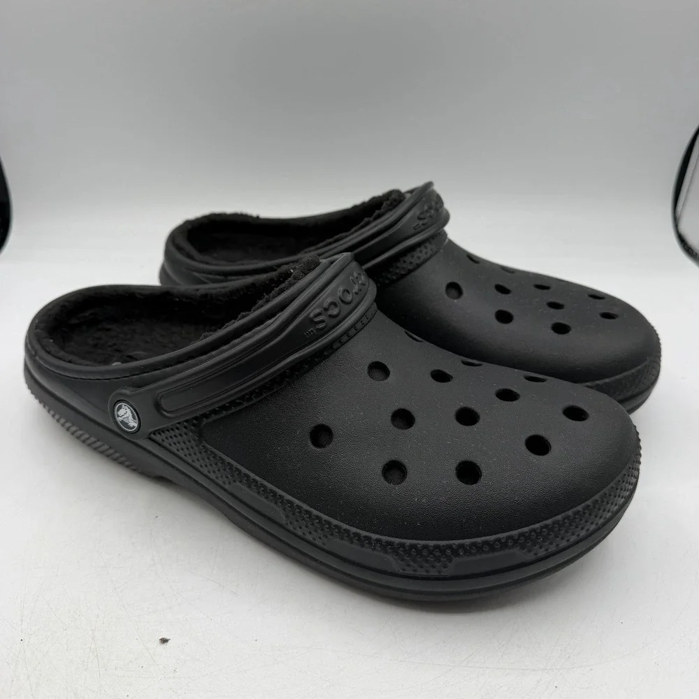 Crocs Classic Lined Clogs Mens Sz 13 Black Slip On Shoes Slippers Comfort 203591