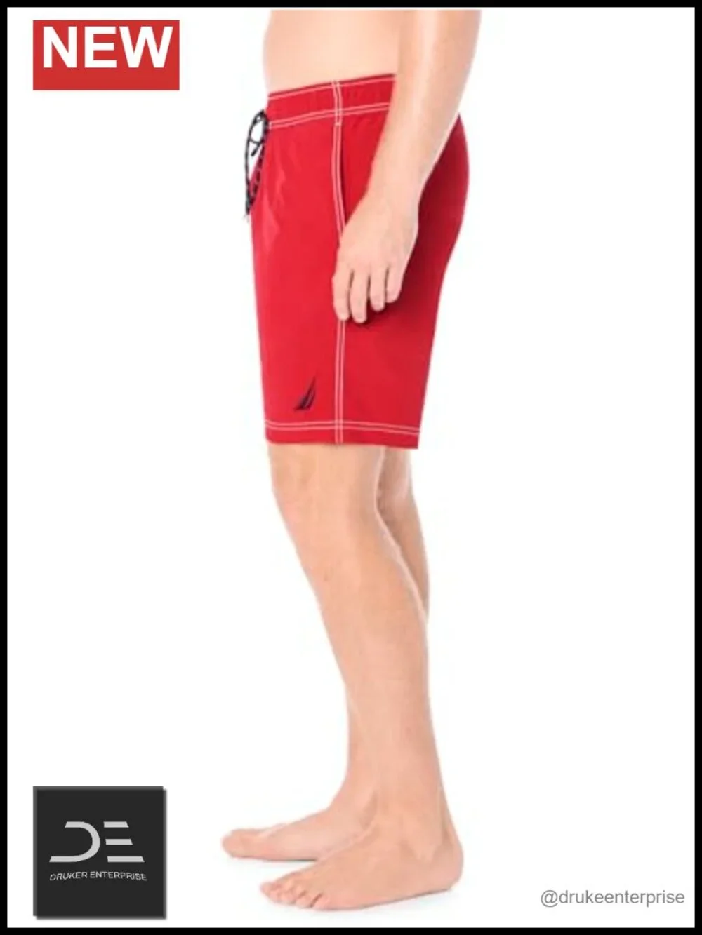 Men's Solid Quick Dry Classic Logo Swim Trunk