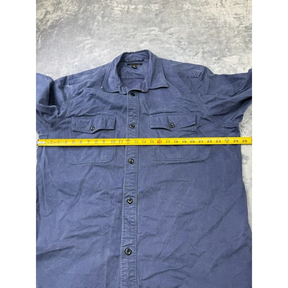 Banana Republic Shirt Mens XLT Blue Long Sleeve Tall Button Up Heavy Weight