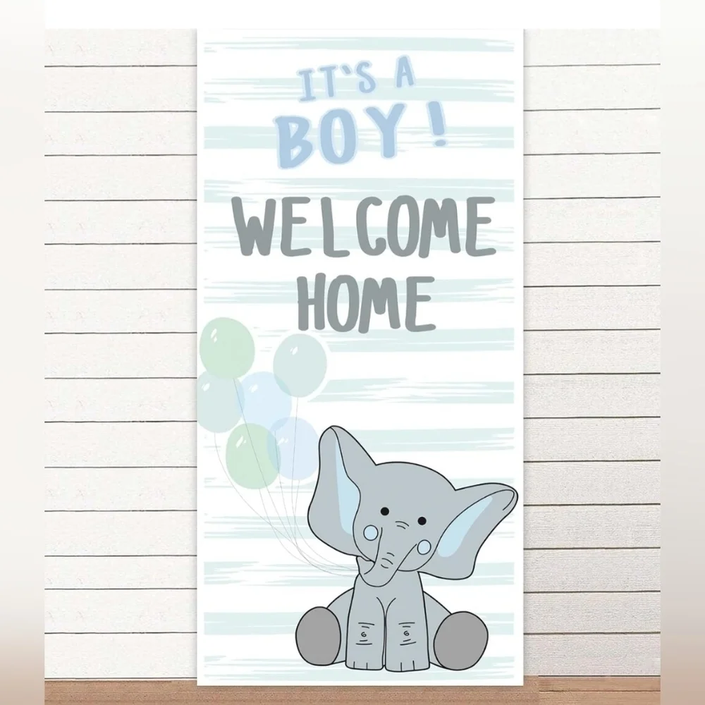 Welcome baby boy banner