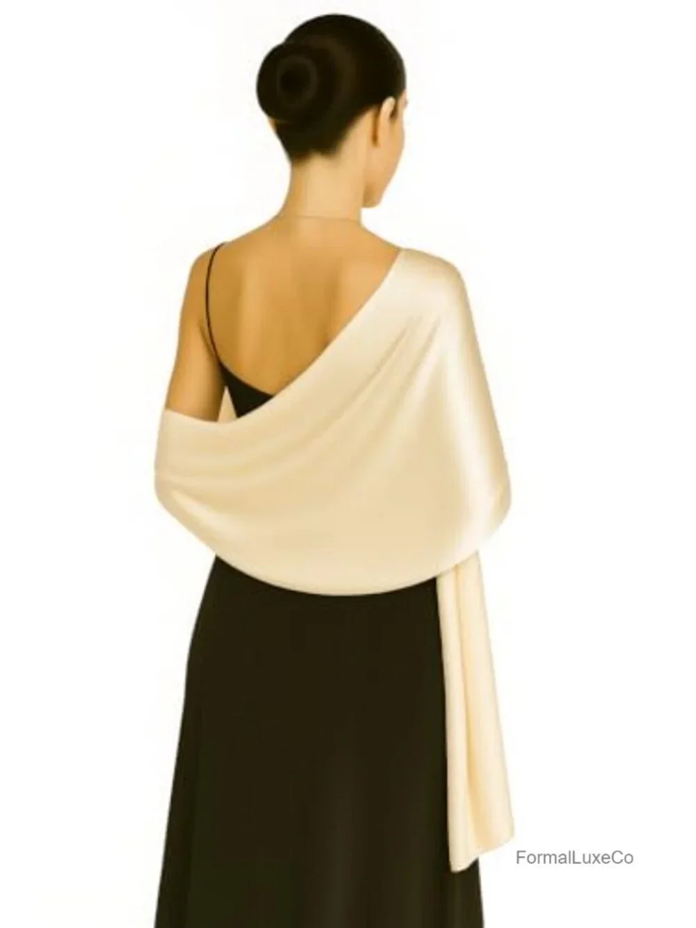 Silk Feel Long Satin Patterned & Solid Fashion Scarf