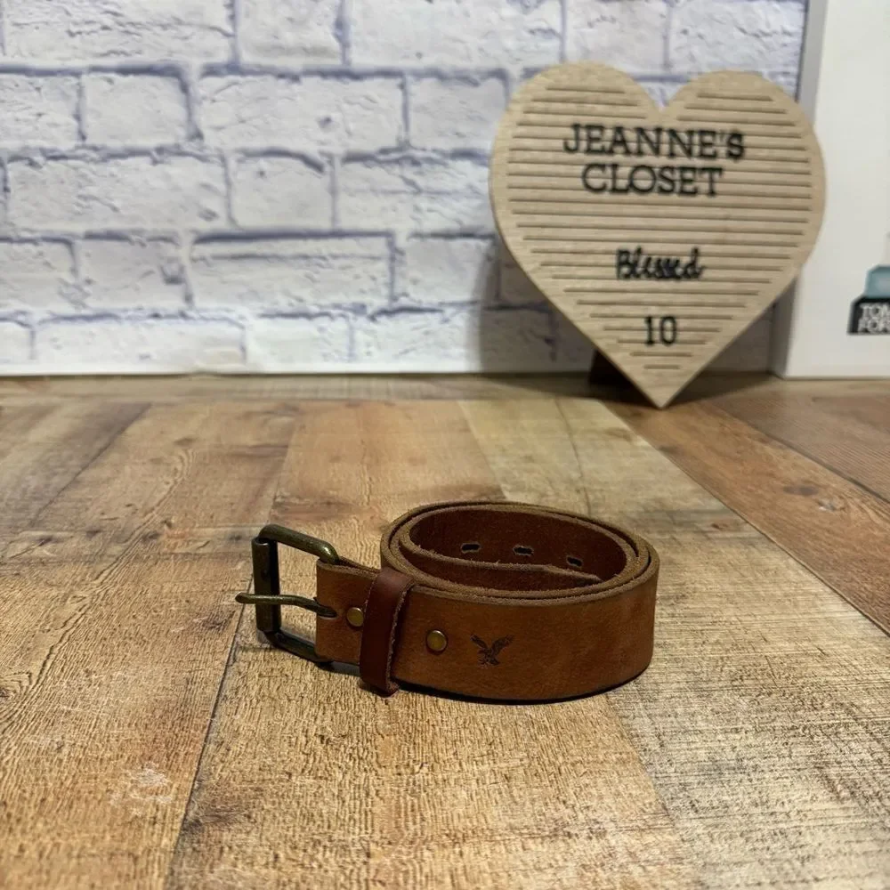 American eagle brown leather belt unisex