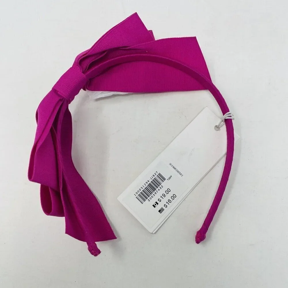 Janie and Jack Baby/Toddler Girls One Size Headband with‎ Large Bow Fuchsia Pink